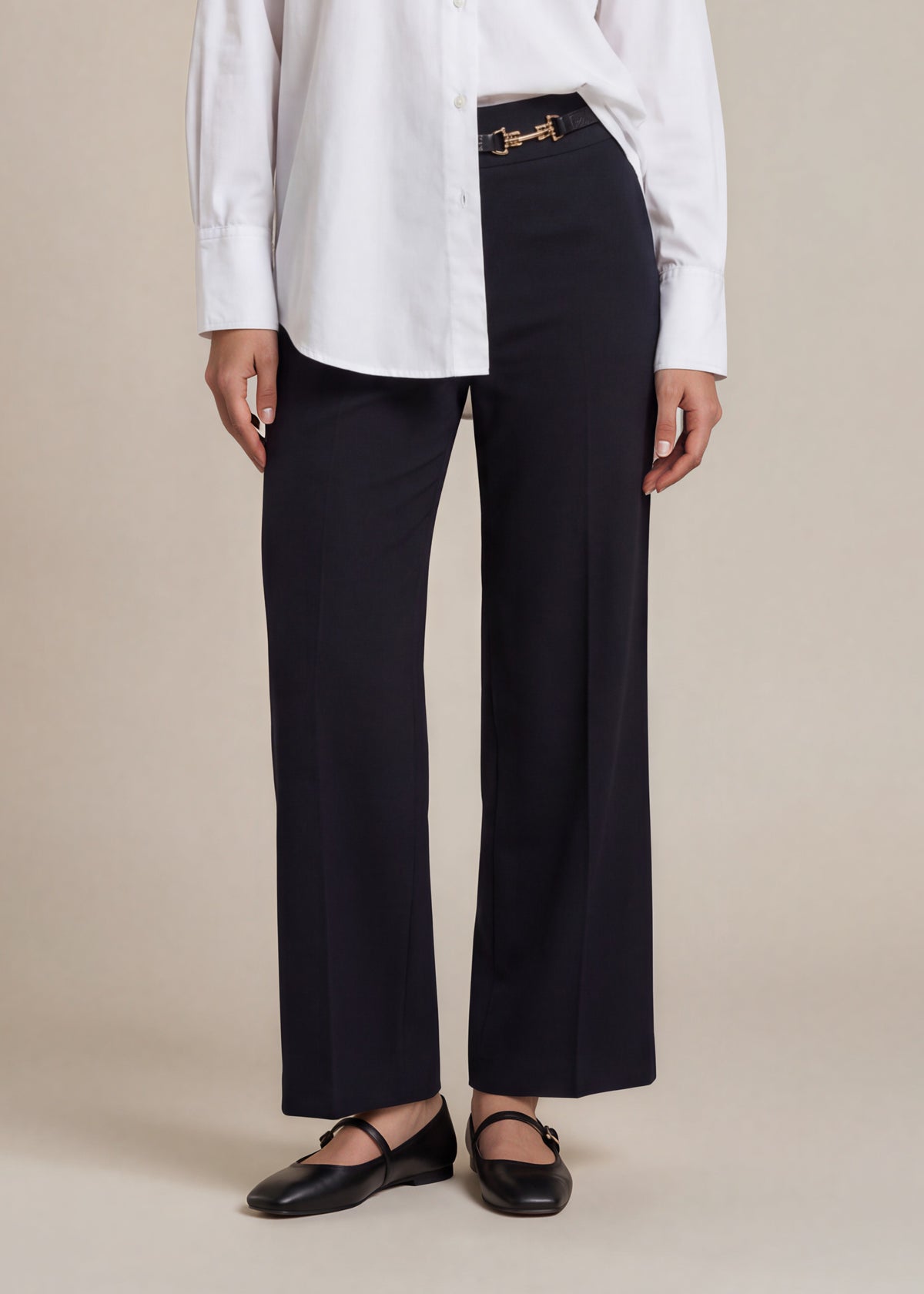 Celine Navy and Gold Pants detail