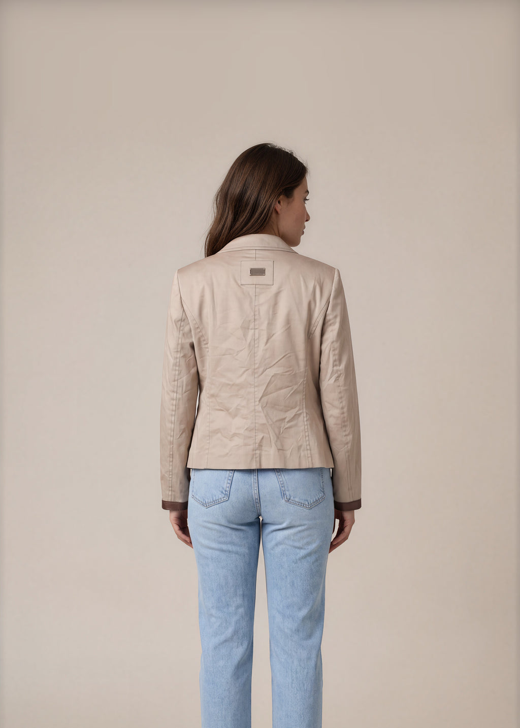 Escada Beige Embellished Blazer back