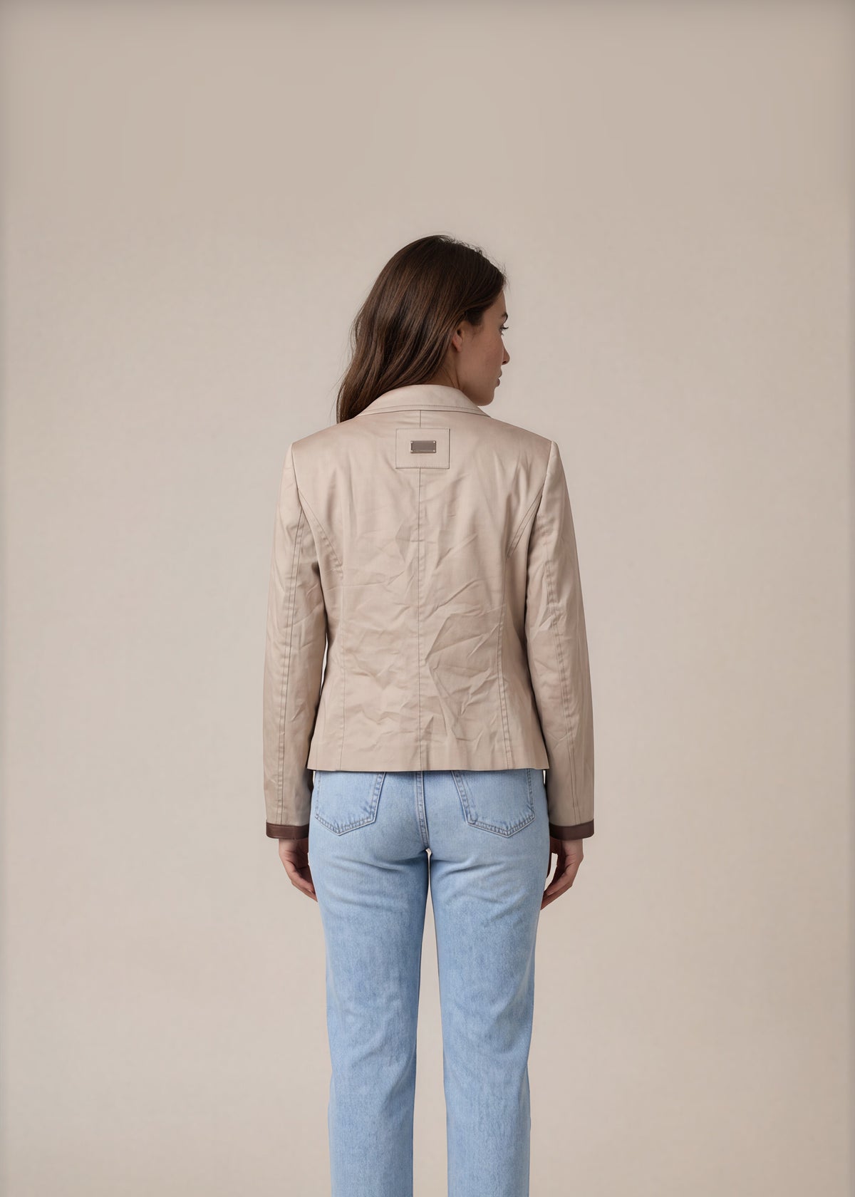 Escada Beige Embellished Blazer back