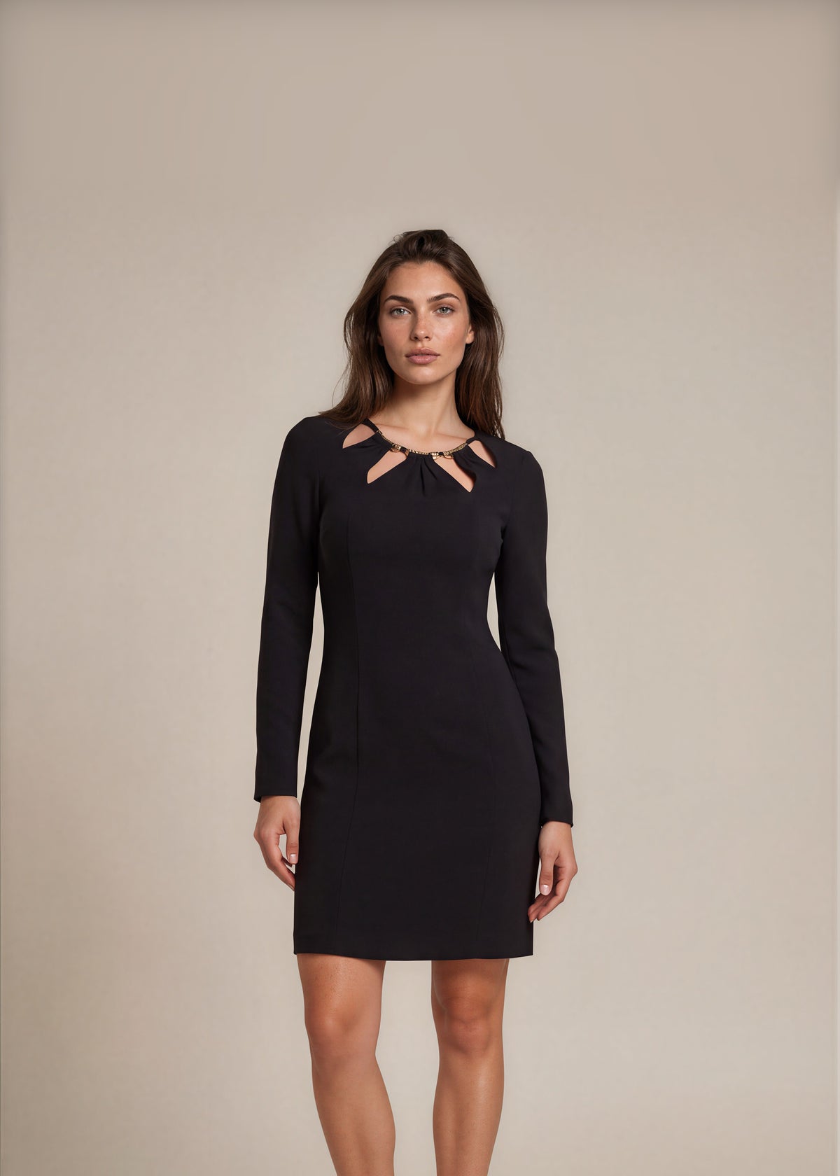 Cavalli Black Cutout Mini Dress front