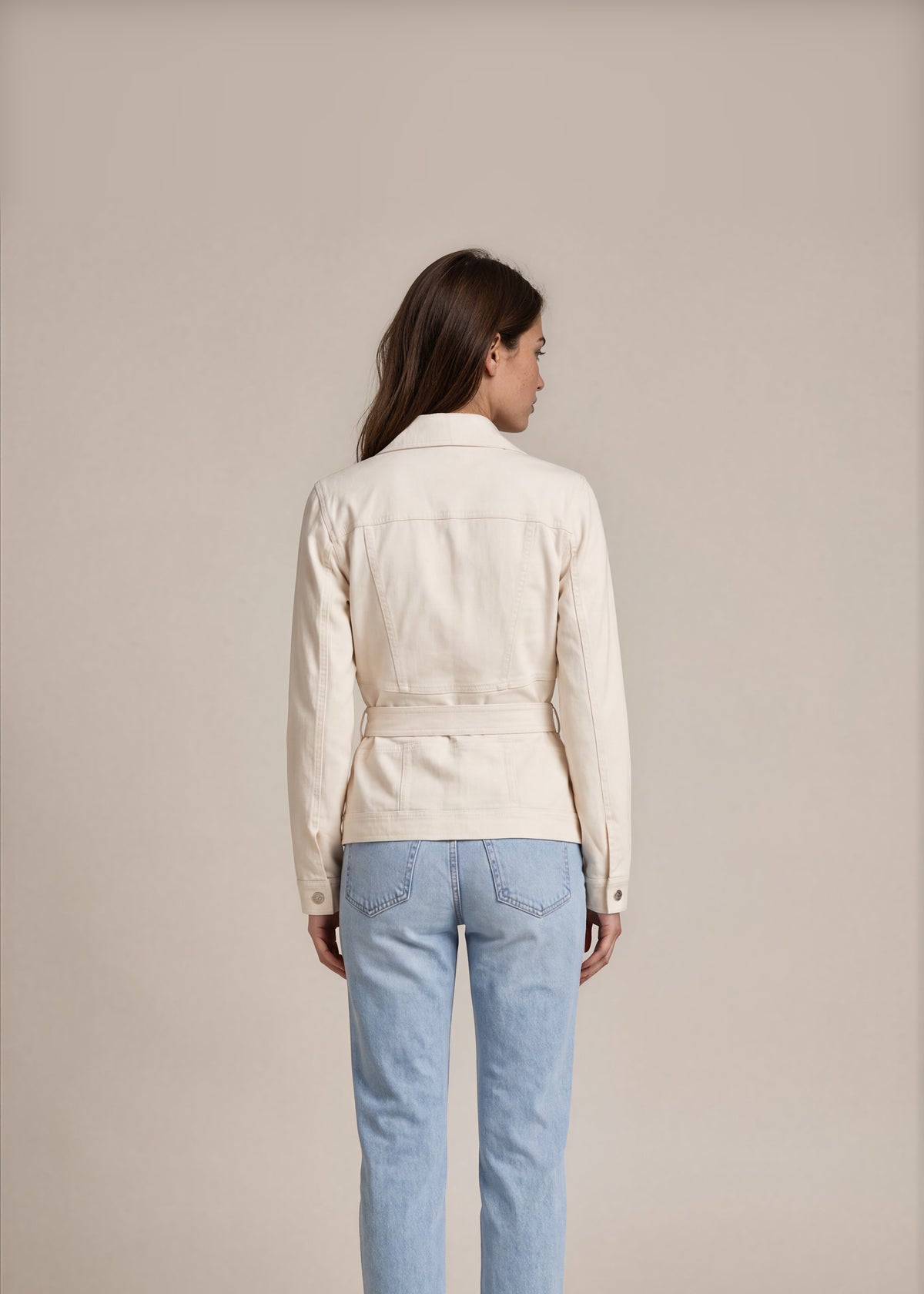 Valentino Cream Denim Jacket back