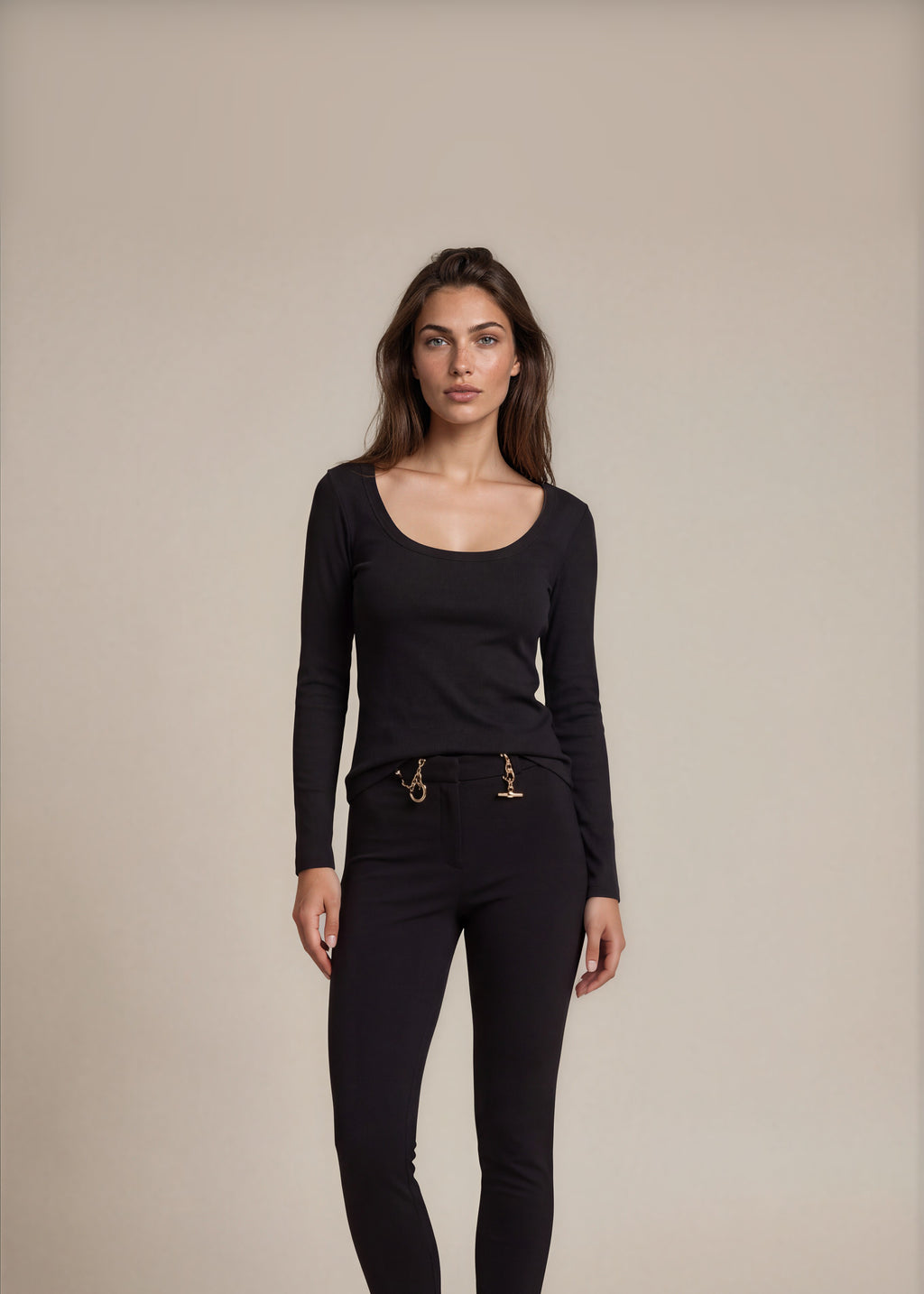 Gucci Vintage Black and Gold Capris front