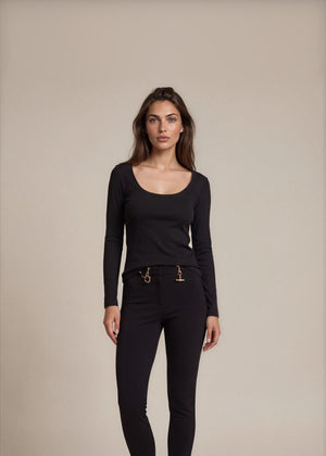 Gucci Vintage Black and Gold Capris