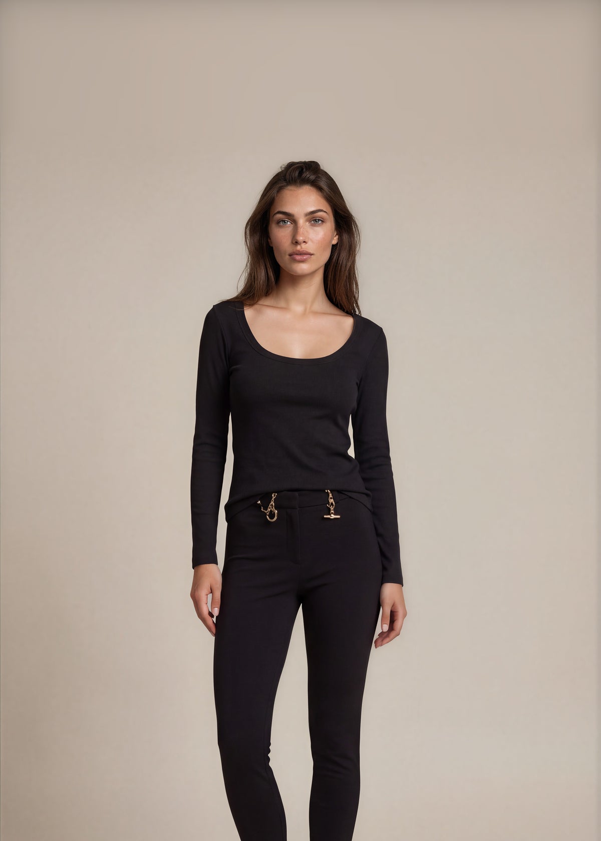 Gucci Vintage Black and Gold Capris front
