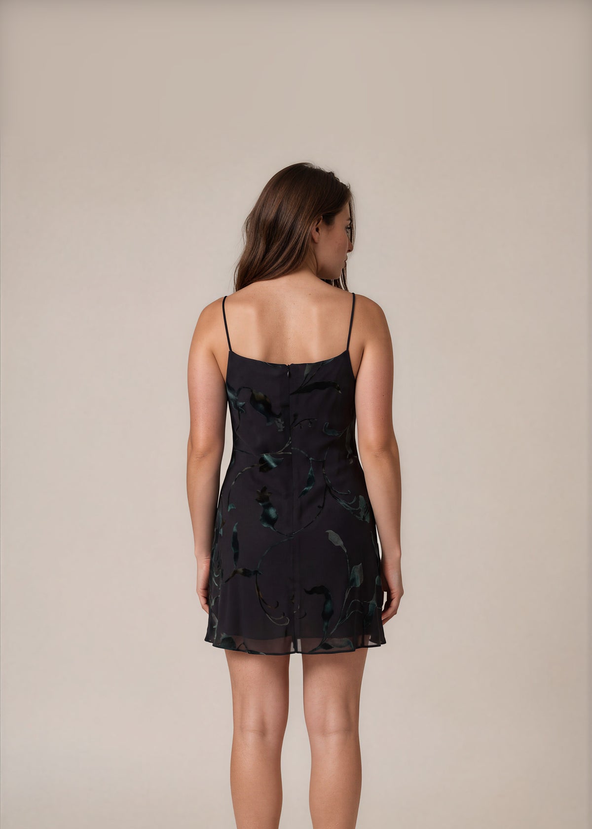 Armani Black Floral Slip Dress back