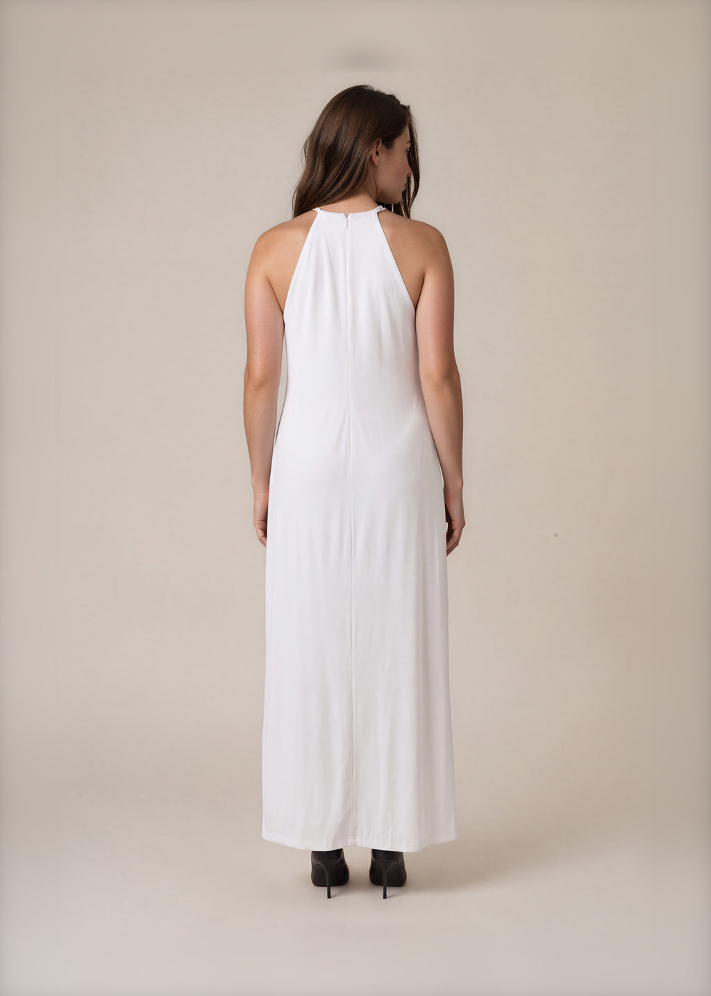 Ralph Lauren White Halter Gown back
