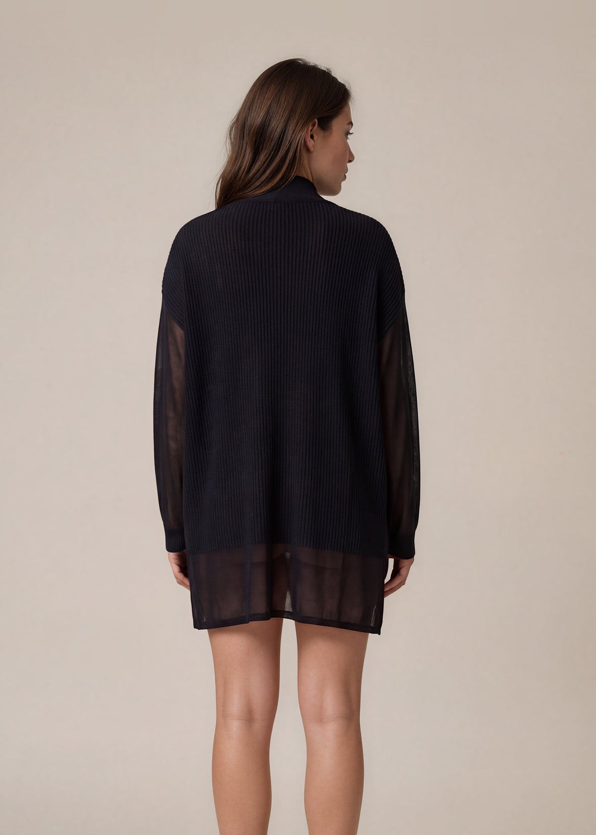 Escada Black Mock Neck Mini Dress back