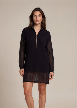 Escada Black Mock Neck Mini Dress
