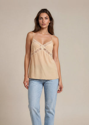 Michael Kors Cream Silk Lace Cami