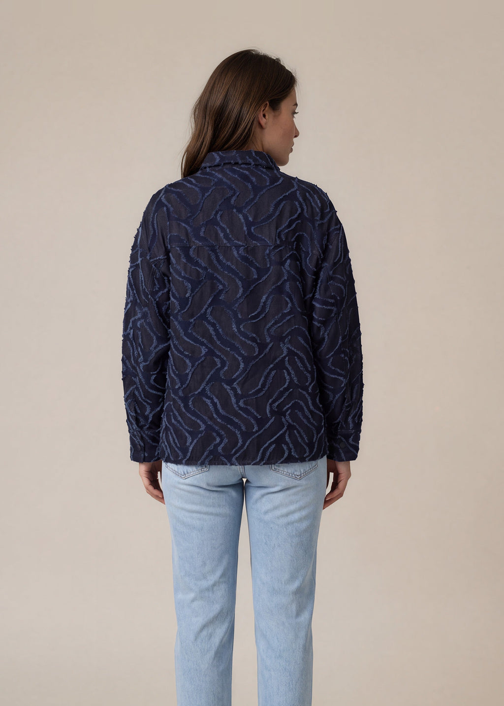 Armani Navy Patterned Jacket back