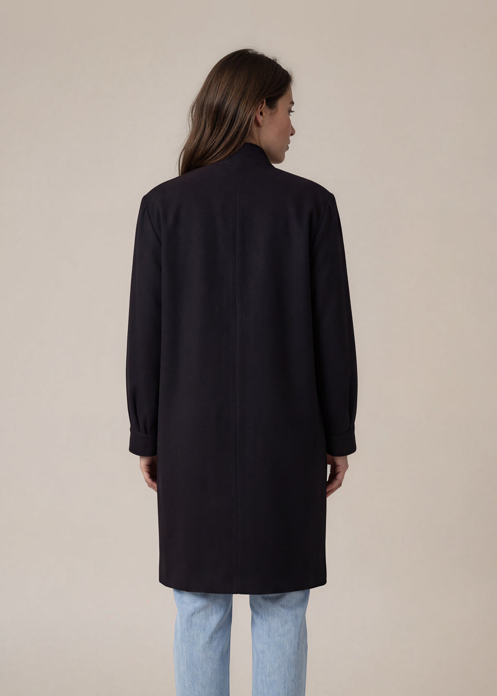 YSL Vintage Black Wool Coat back
