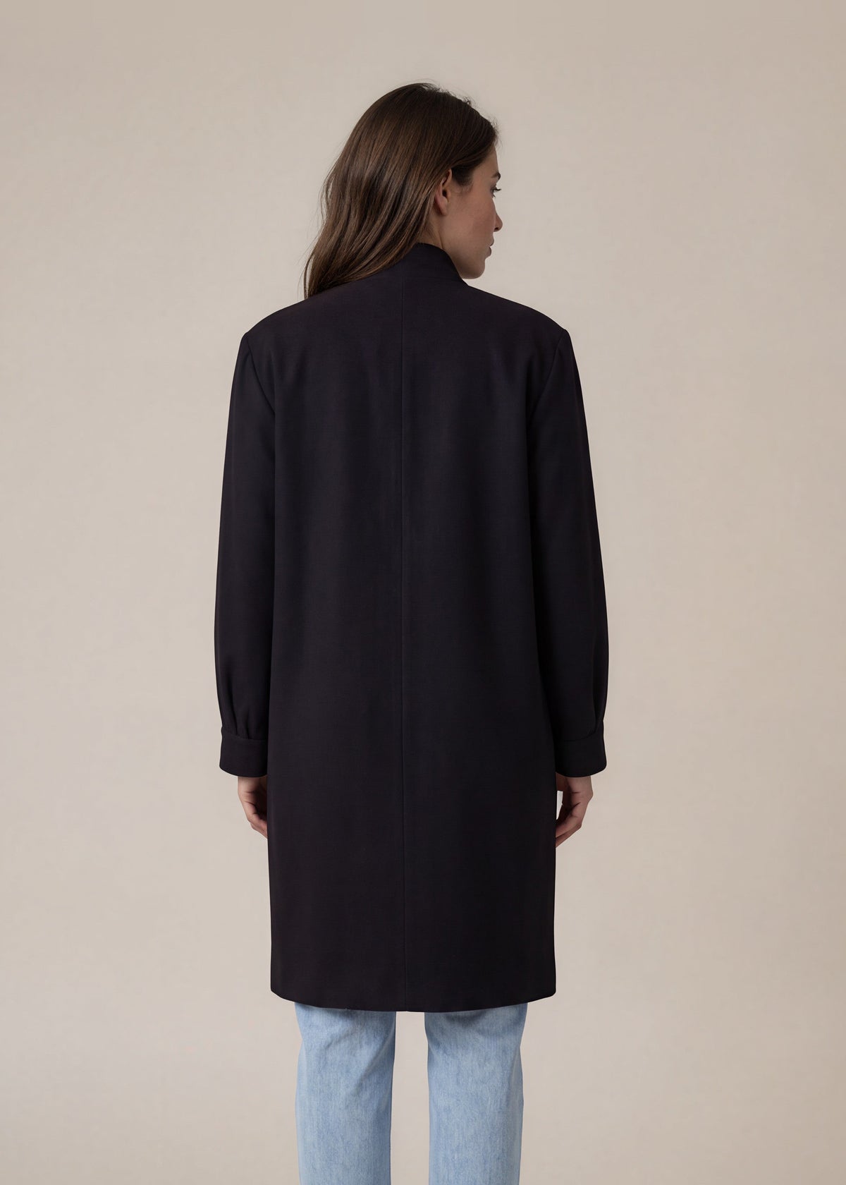 YSL Vintage Black Wool Coat back