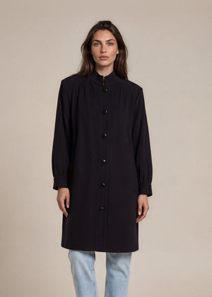 YSL Vintage Black Wool Coat