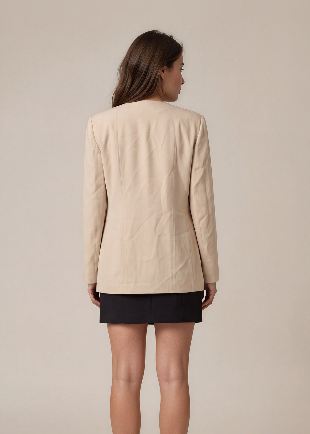 Giorgio Armani Beige Silk Blazer back