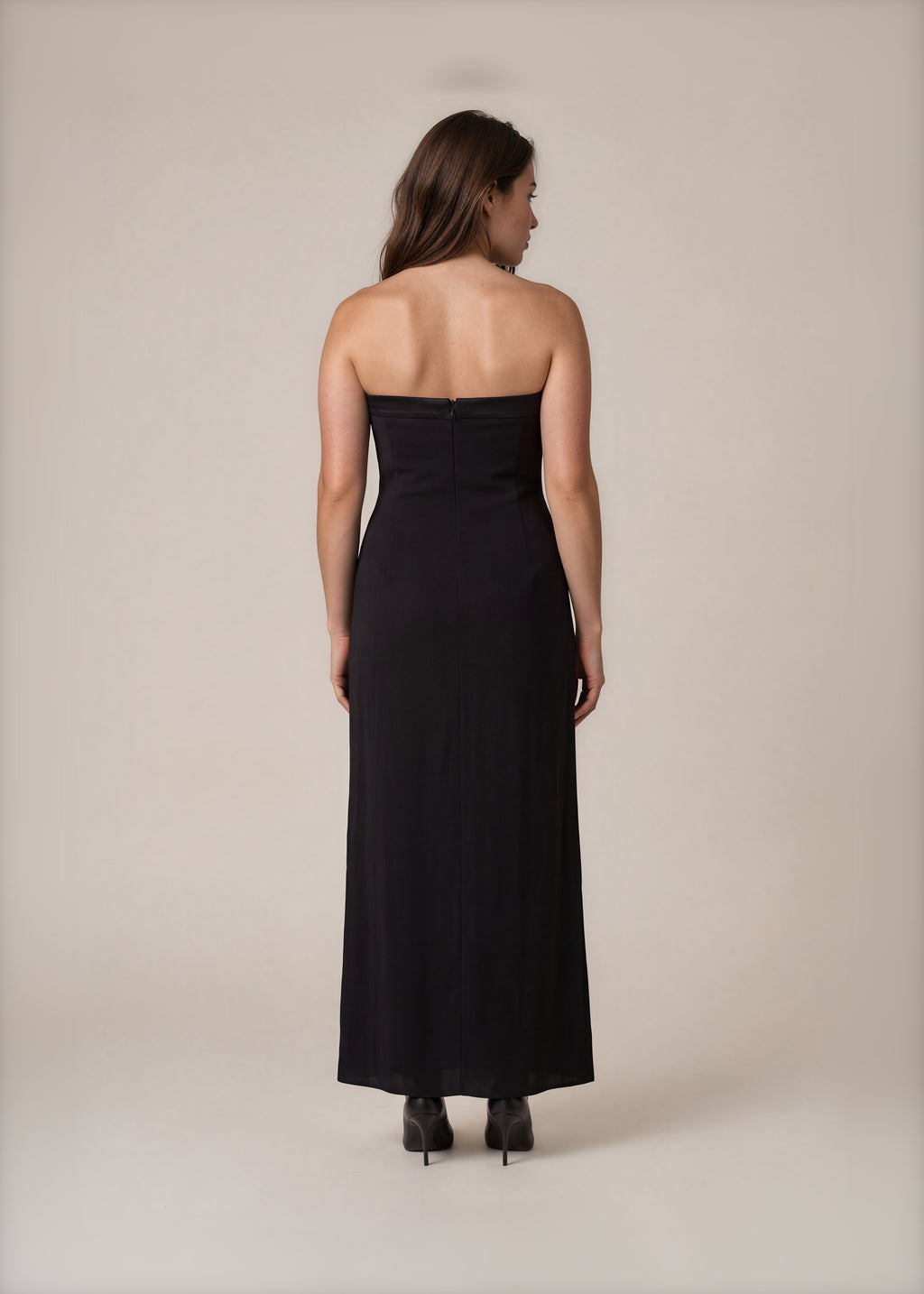Armani Black Plunge Neck Gown back