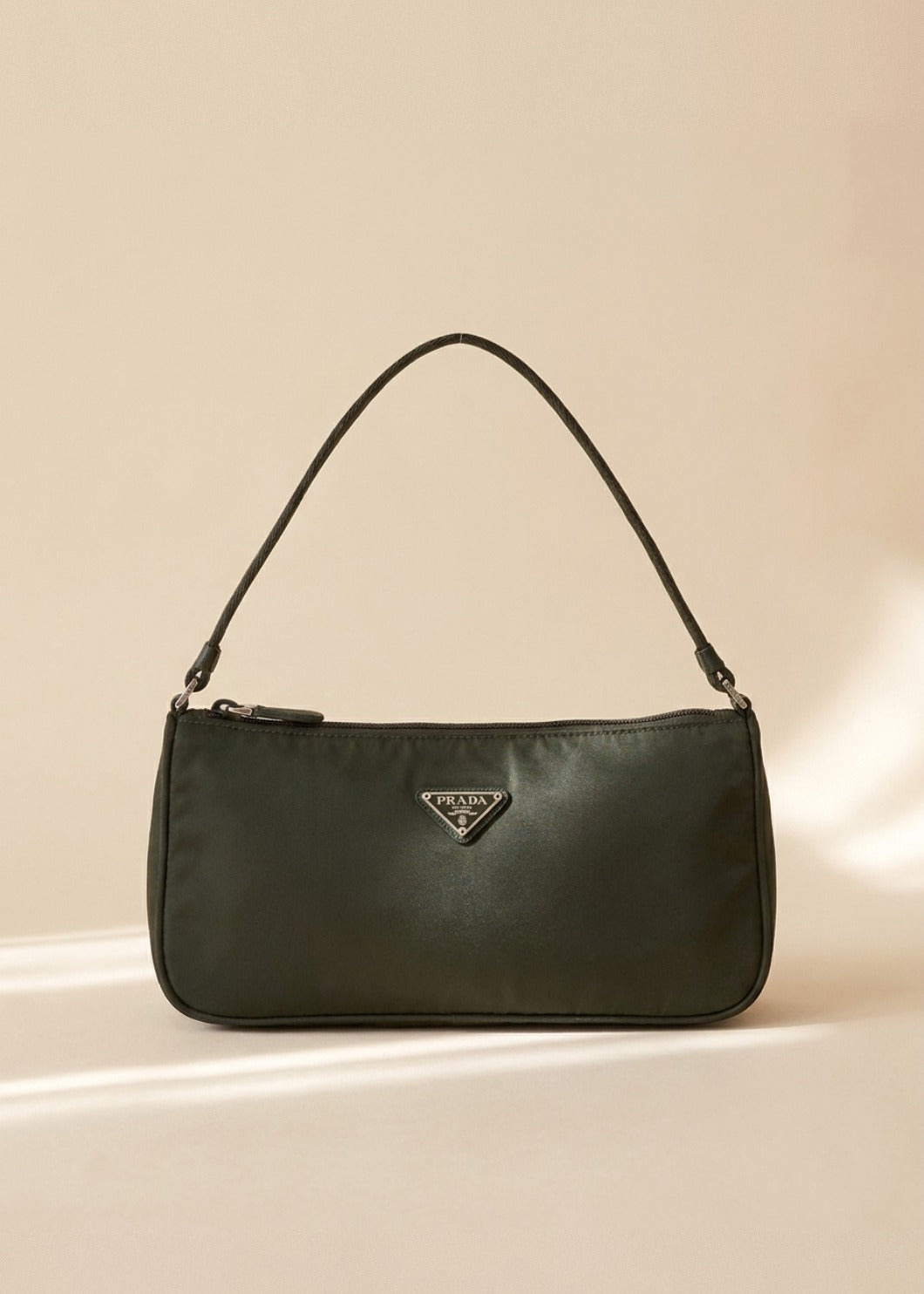 Prada Hunter Green Nylon Pochette cover