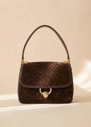 Gucci Dark Brown Suede Shoulder Bag