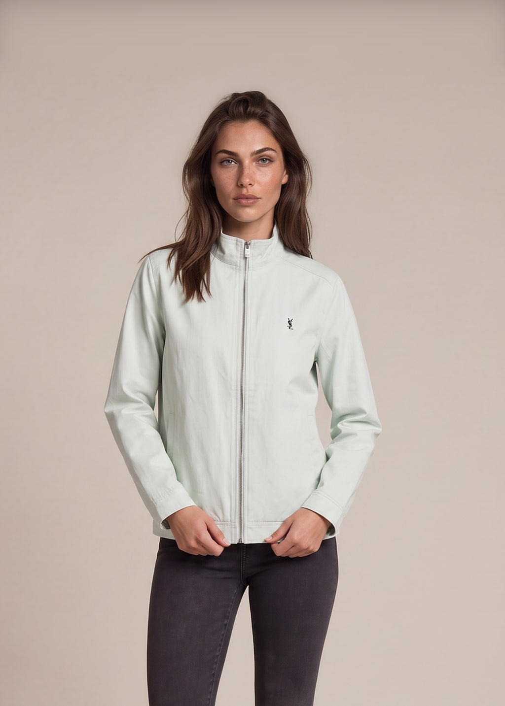 YSL Mint Windbreaker Jacket front