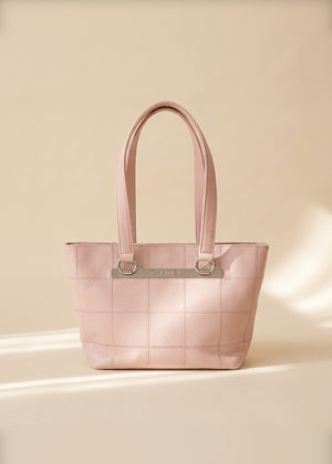 Chanel Pink Caviar Chocolate Bar Tote