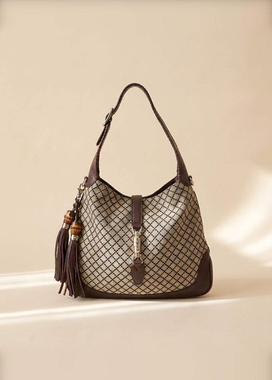 Gucci Brown Diamante Jackie Shoulder Bag cover