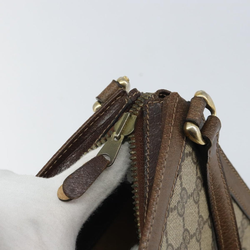 Gucci Monogram Brown Trimmed Shoulder Bag
