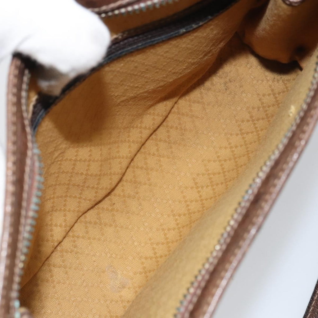 Gucci Monogram Brown Trimmed Shoulder Bag