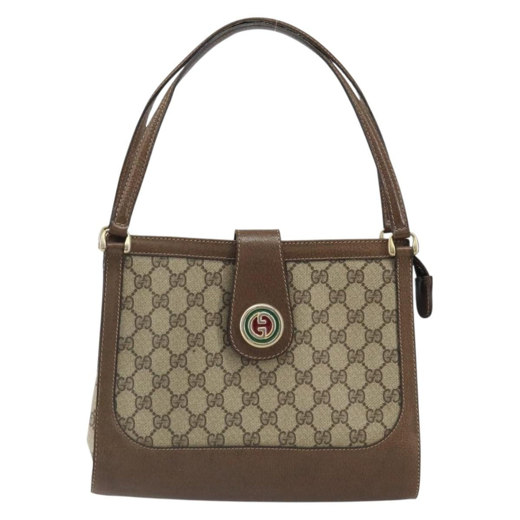 Gucci Monogram Brown Trimmed Shoulder Bag