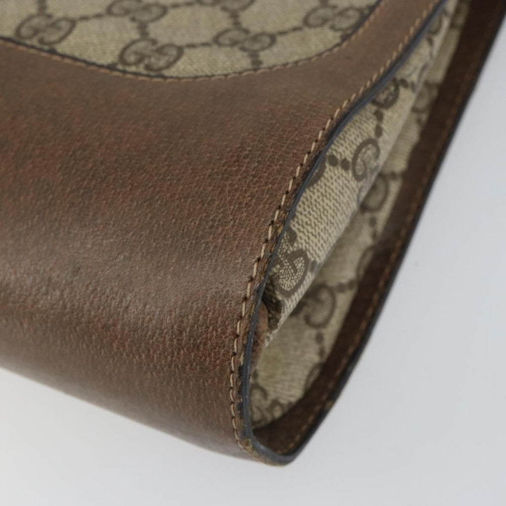 Gucci Monogram Brown Trimmed Shoulder Bag