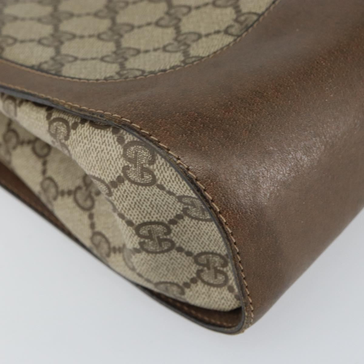 Gucci Monogram Brown Trimmed Shoulder Bag