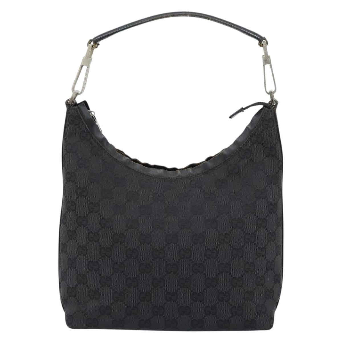 Gucci Black Monogram Canvas Shoulder Bag