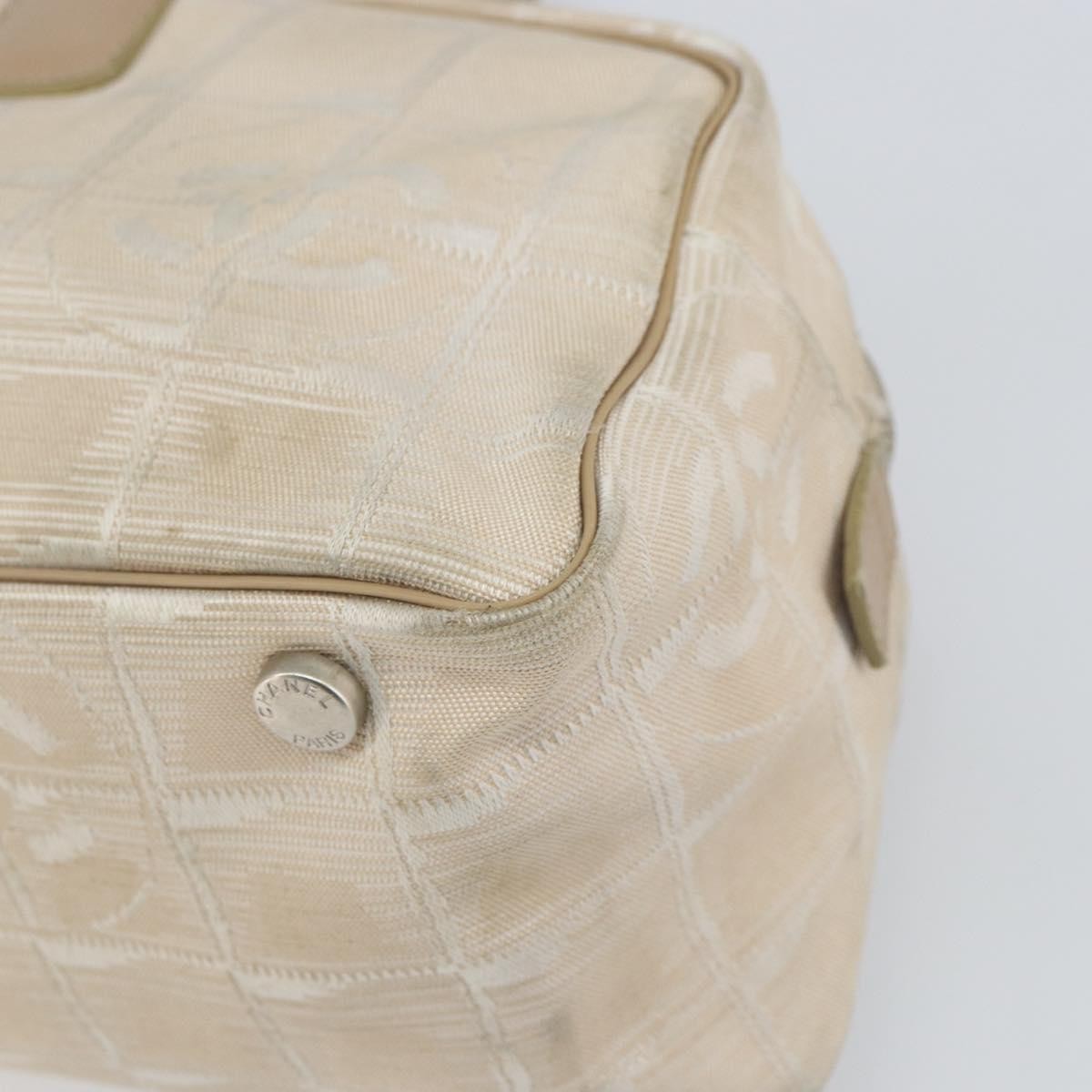 Chanel Tan & White Travel Shoulder Bag