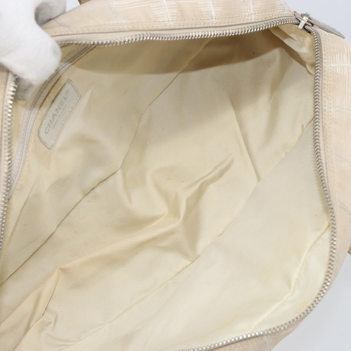 Chanel Tan & White Travel Shoulder Bag