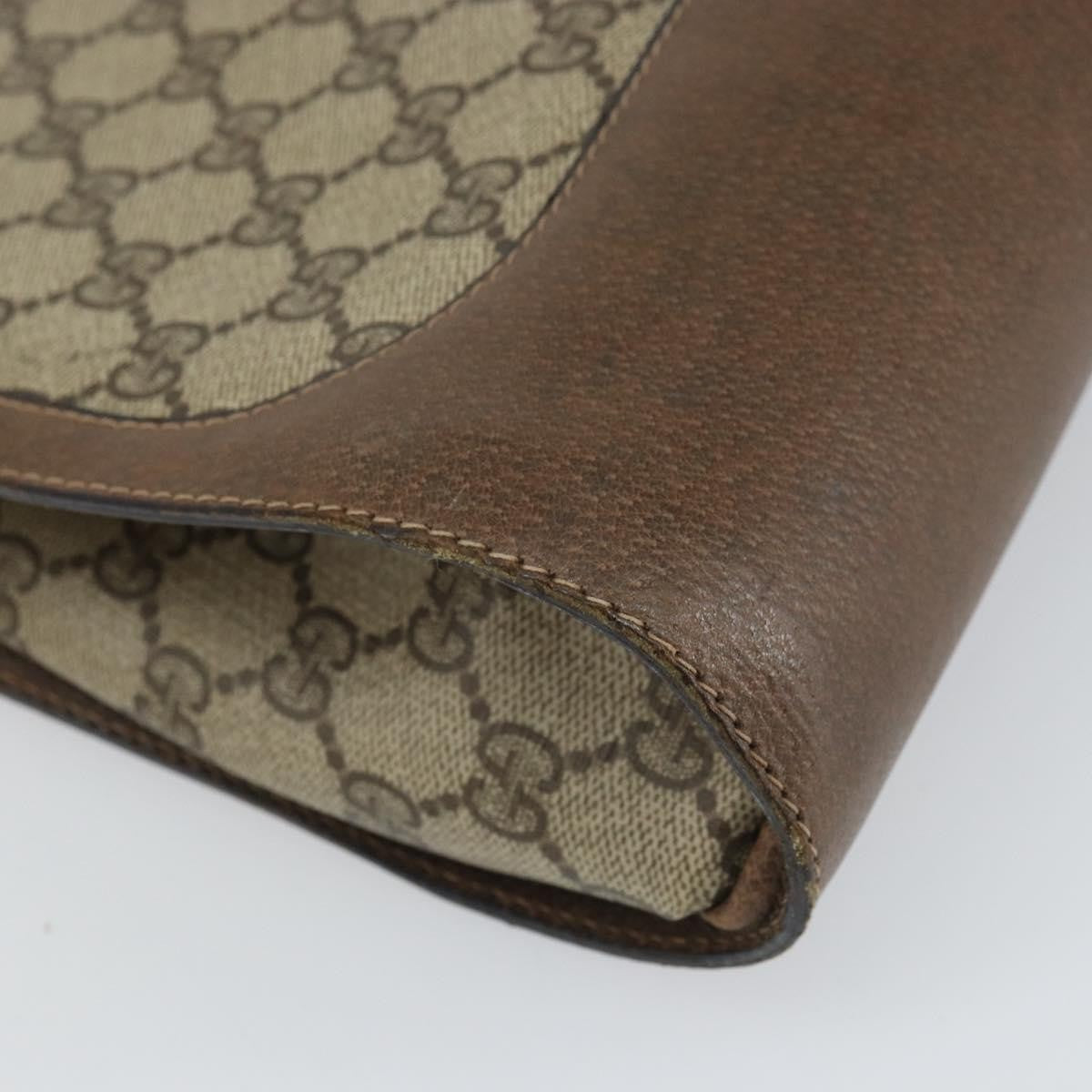 Gucci Monogram Brown Trimmed Shoulder Bag
