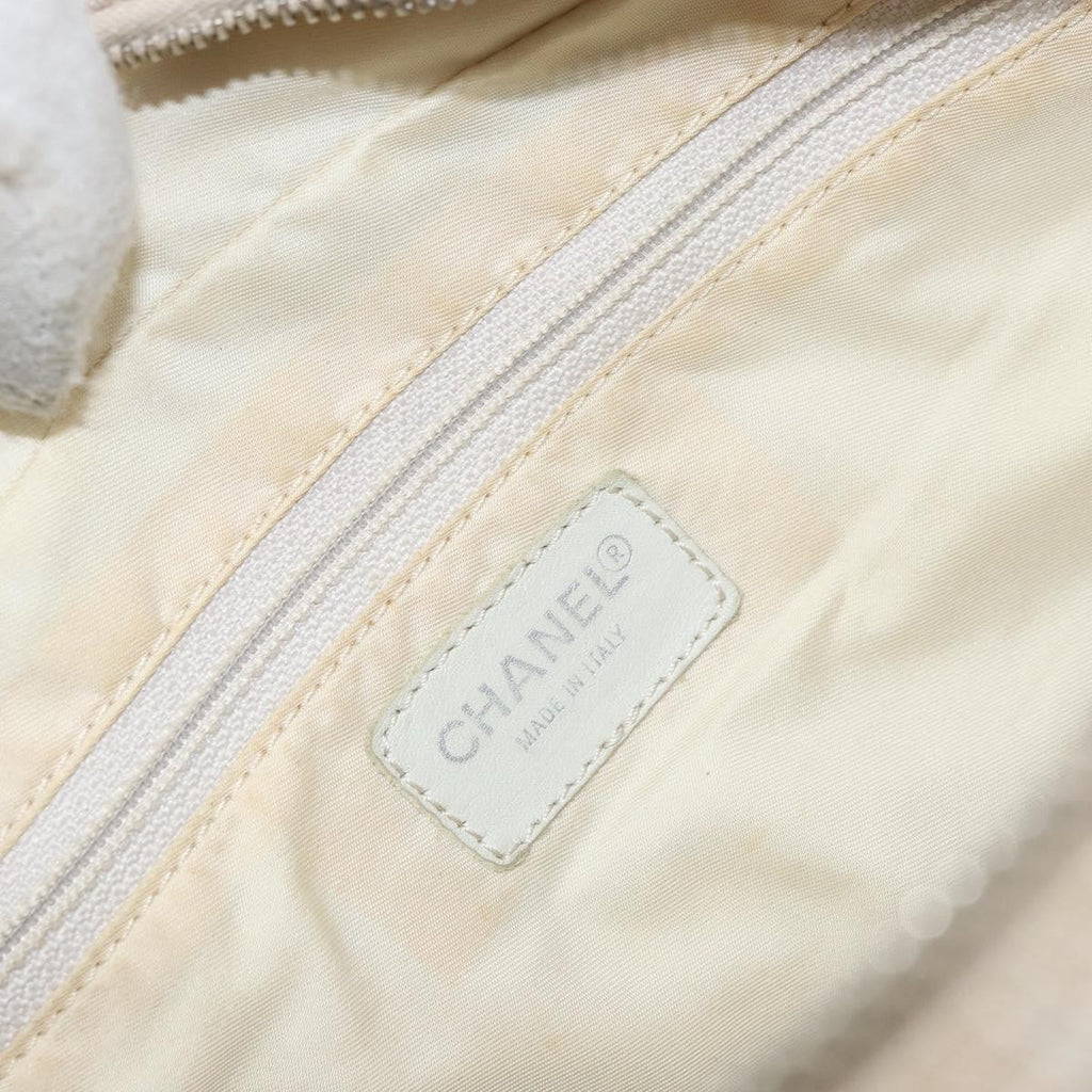 Chanel Tan & White Travel Shoulder Bag