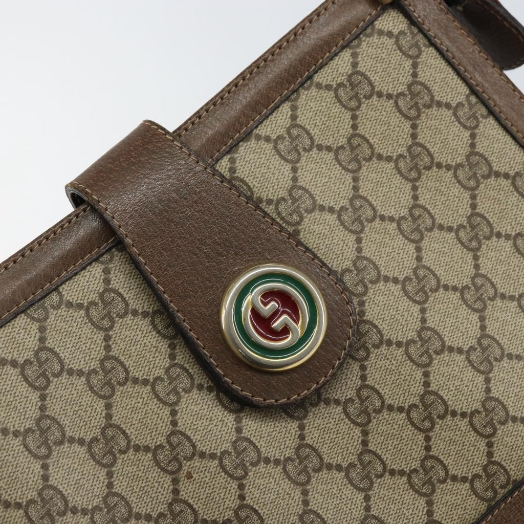 Gucci Monogram Brown Trimmed Shoulder Bag