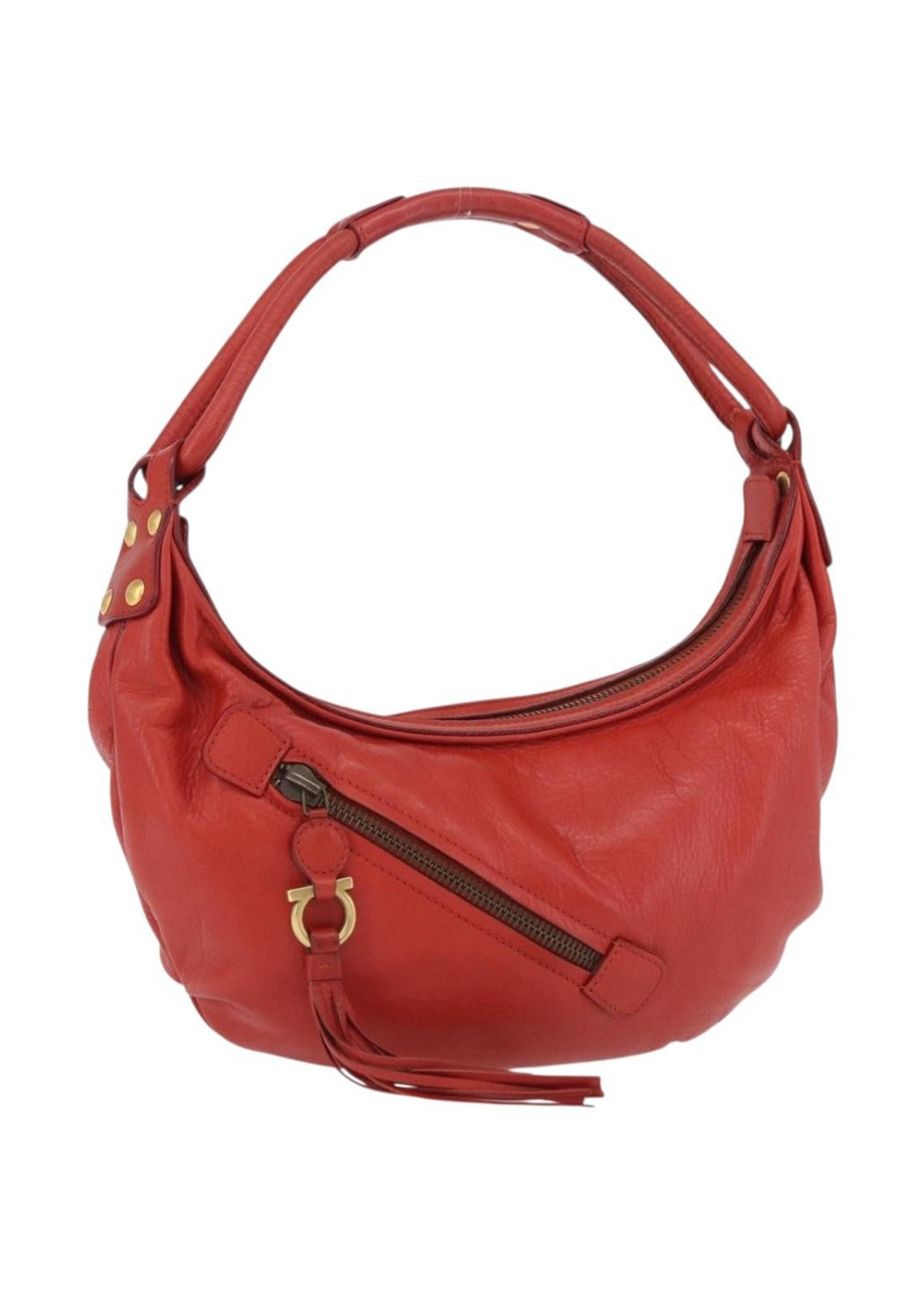 Ferragamo Red Leather Hobo Bag