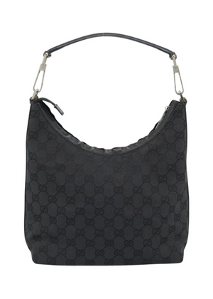 Gucci Black Monogram Canvas Shoulder Bag