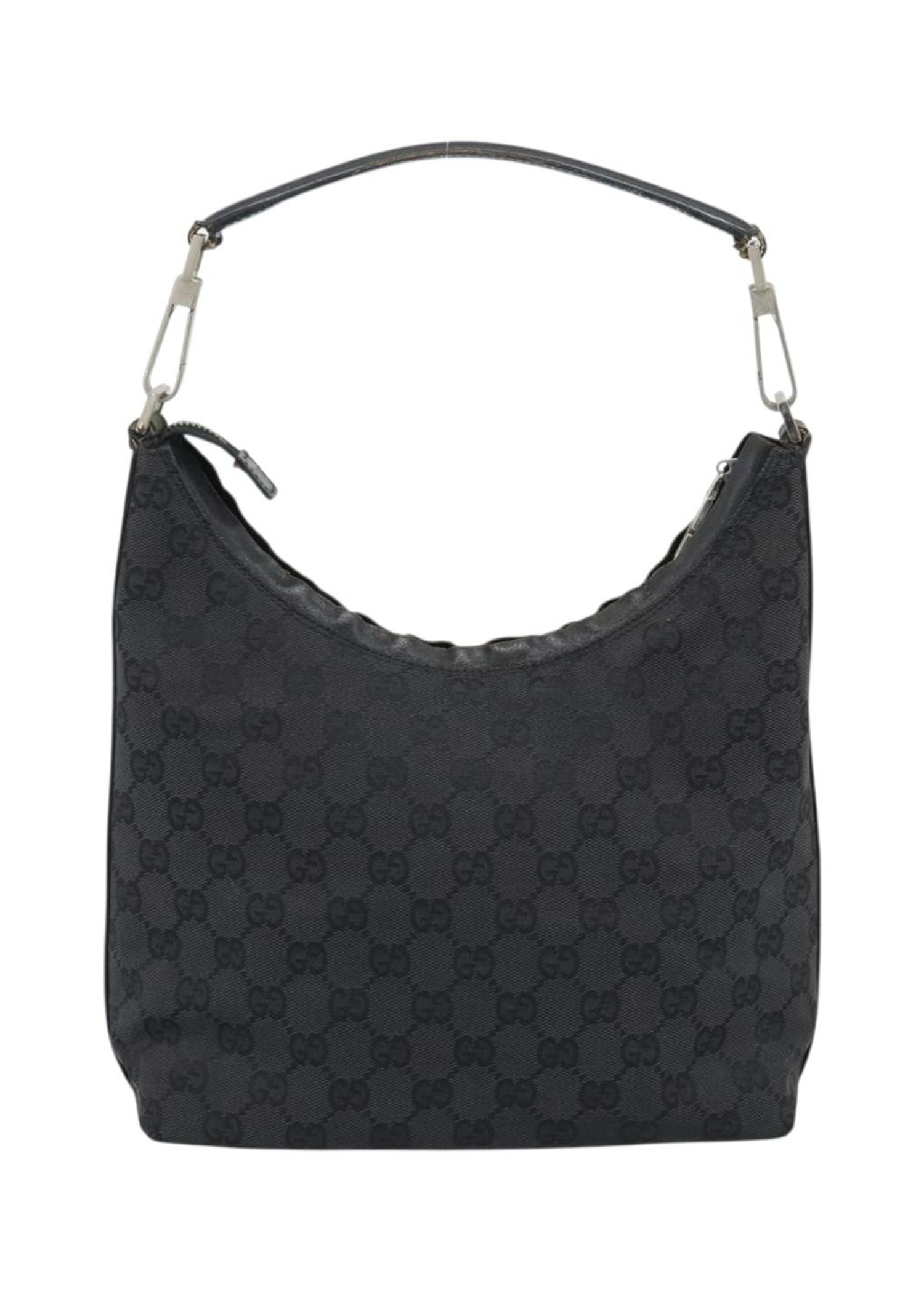 Gucci Black Monogram Canvas Shoulder Bag