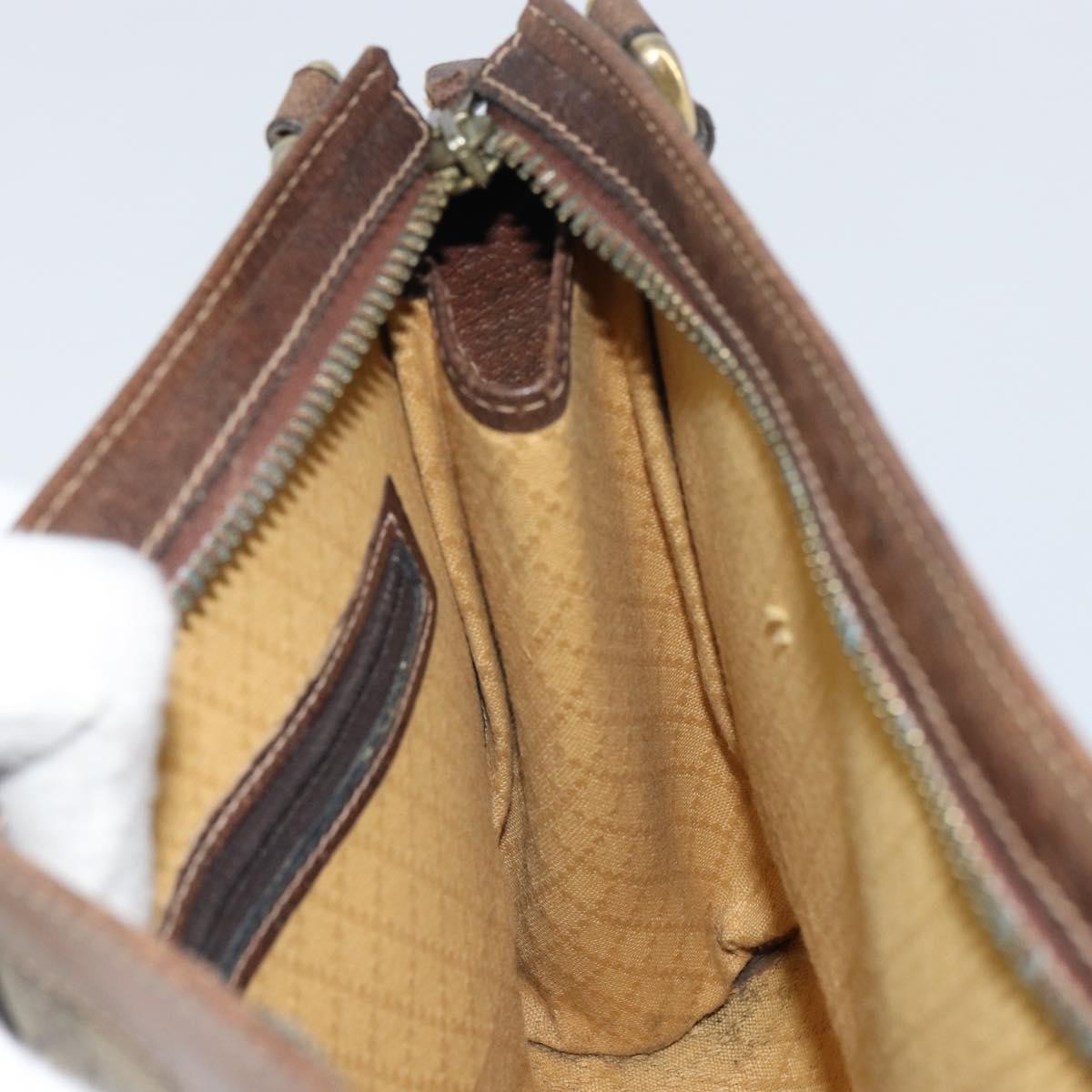 Gucci Monogram Brown Trimmed Shoulder Bag