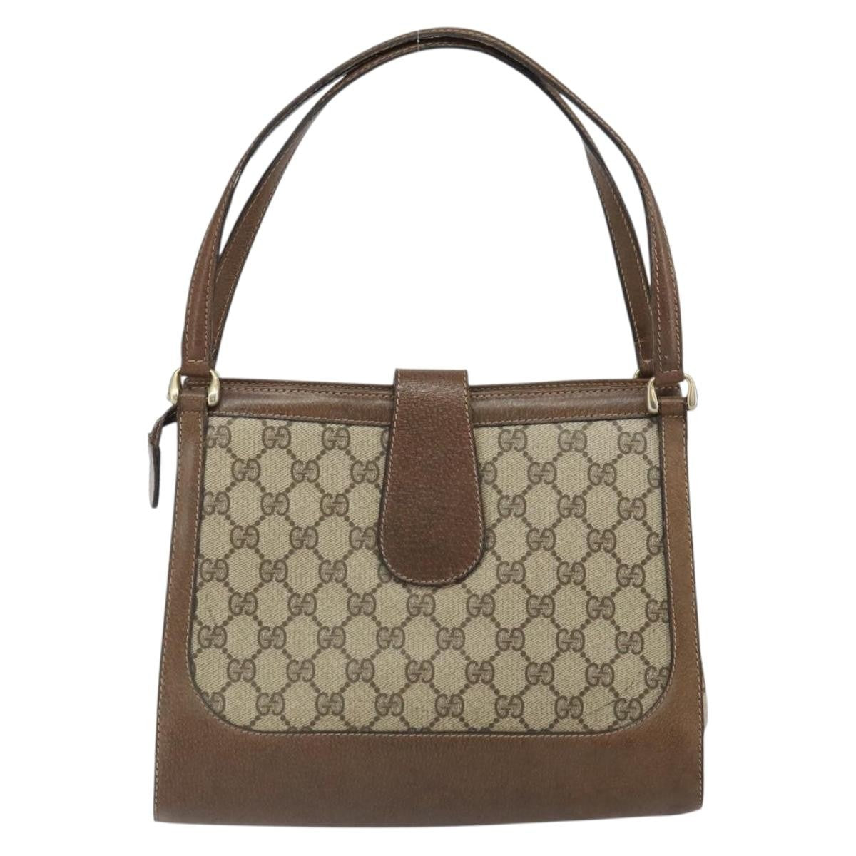 Gucci Monogram Brown Trimmed Shoulder Bag