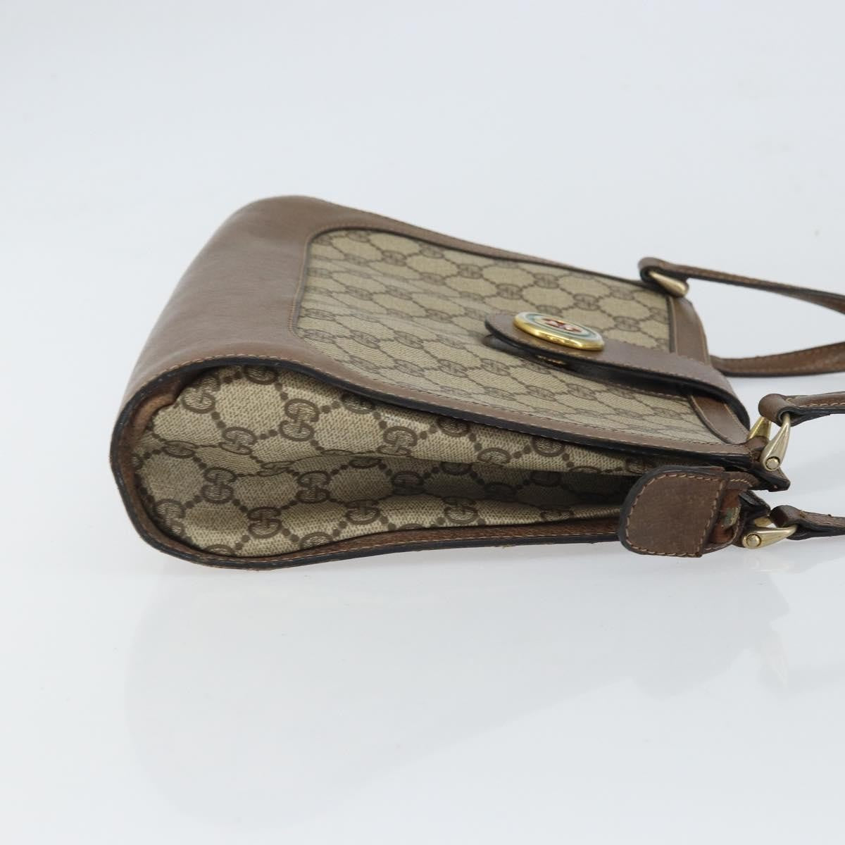 Gucci Monogram Brown Trimmed Shoulder Bag