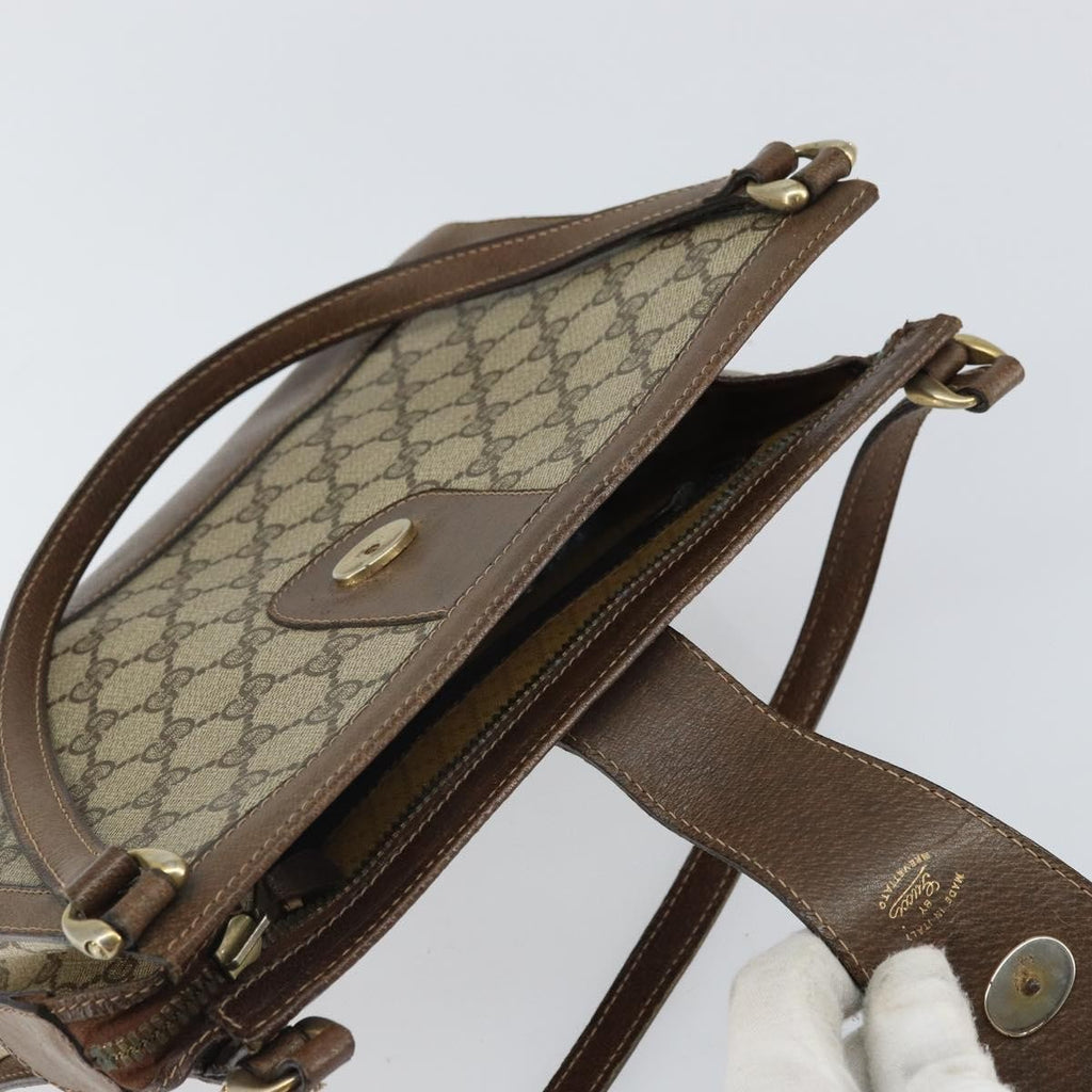 Gucci Monogram Brown Trimmed Shoulder Bag