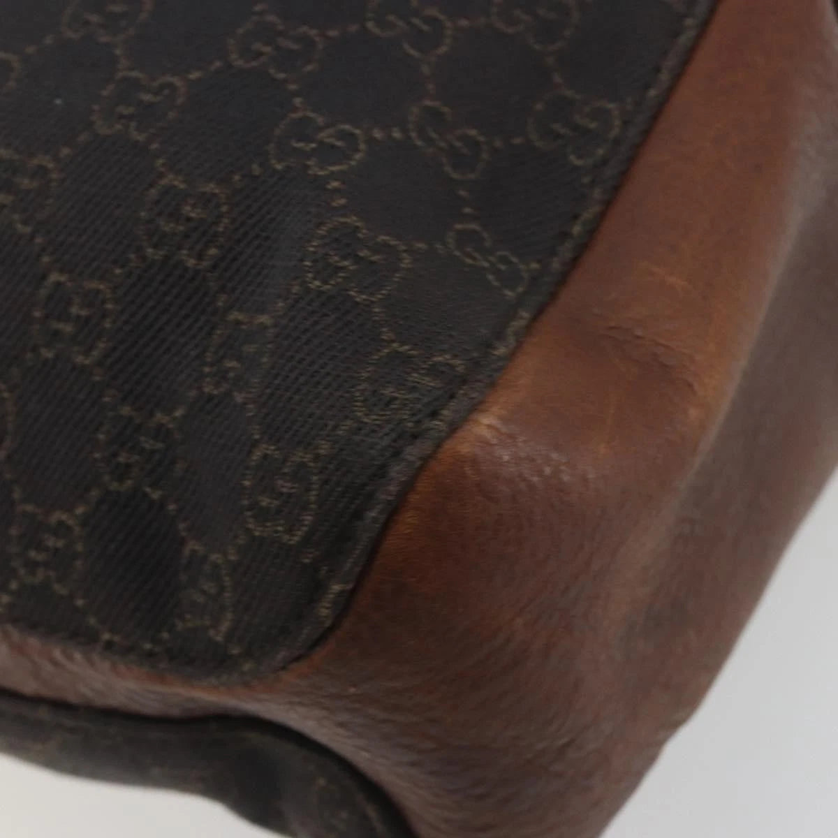 Gucci Monogram Leather Trimmed Shoulder Bag