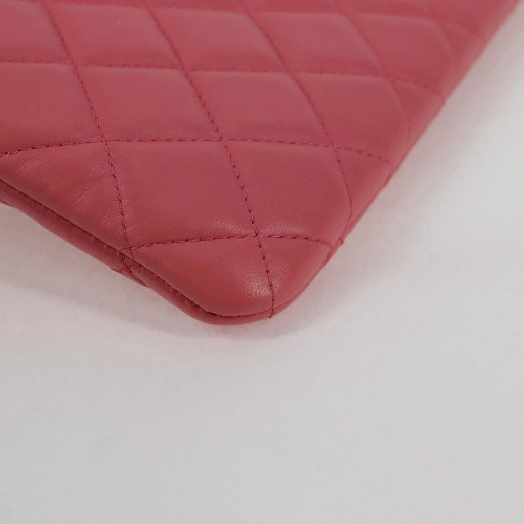Chanel Pink Quilted Leather Clutch