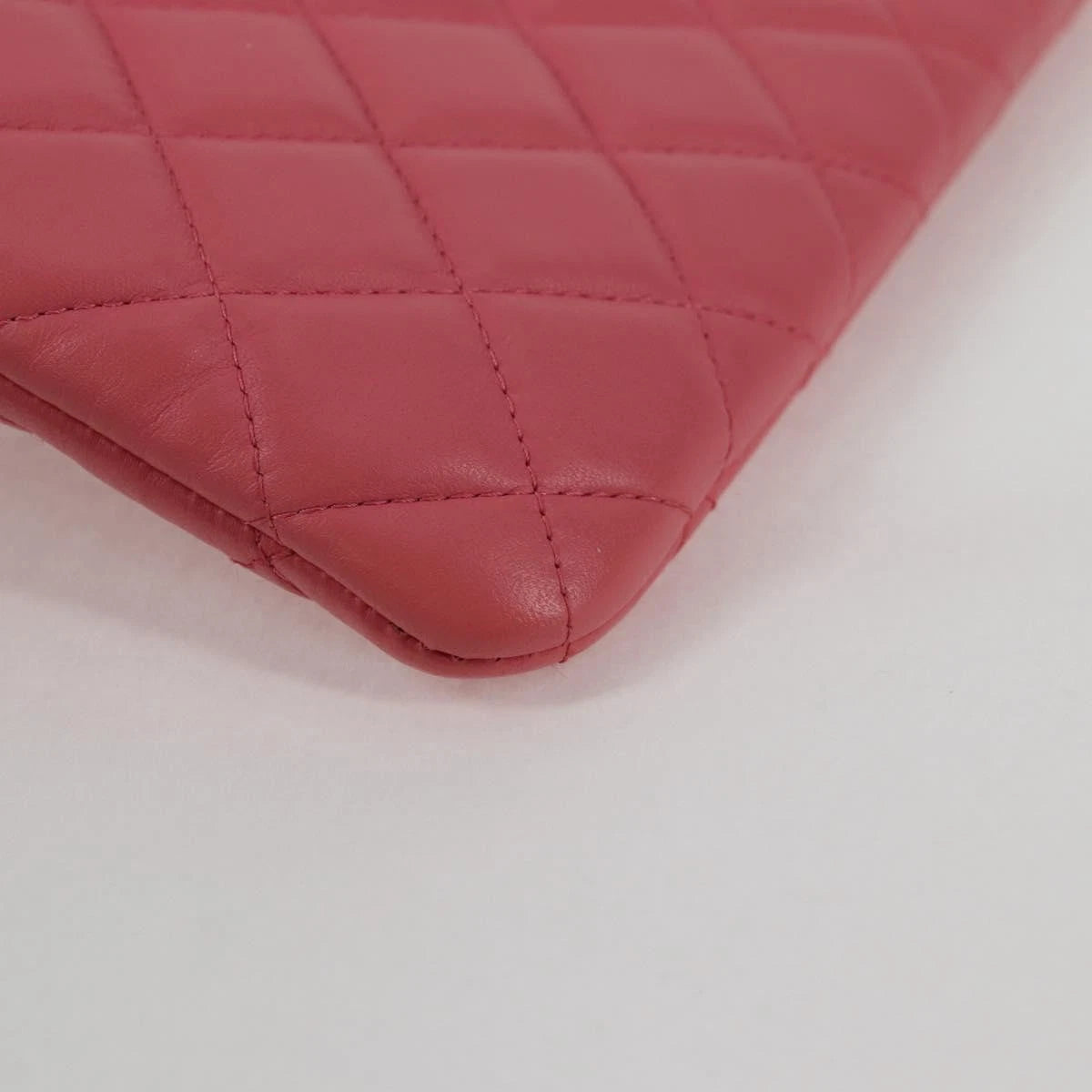 Chanel Pink Quilted Leather Clutch