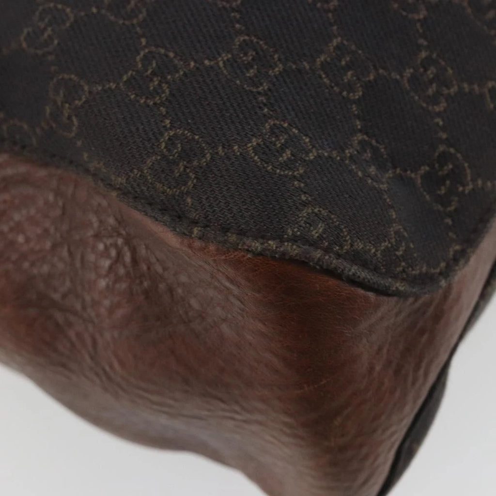 Gucci Monogram Leather Trimmed Shoulder Bag
