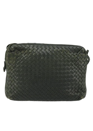Bottega Veneta Intrecciato Dark Green Shoulder Bag