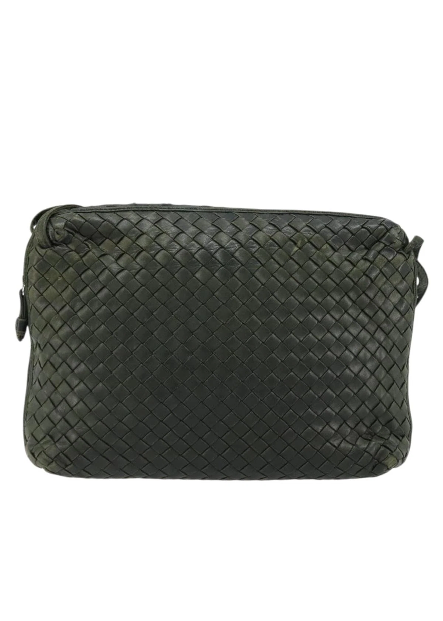 Bottega Veneta Intrecciato Dark Green Shoulder Bag