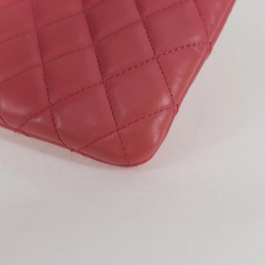 Chanel Pink Quilted Leather Clutch