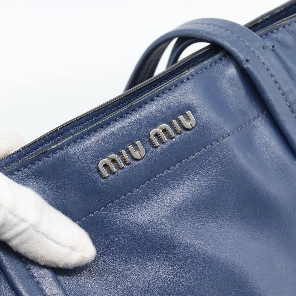 Miu Miu Blue Leather Tote